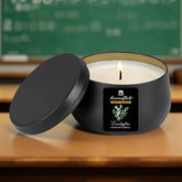 Eucalyptus Scented Candle in Black Tin – Fresh & Calming Aroma